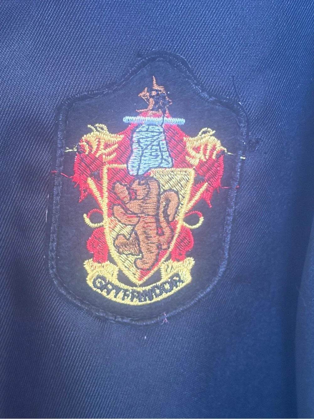 Harry Potter Black Coat with Red Lining and Gryffindor Patch